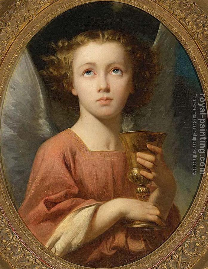 Charles Zacharie Landelle : An Angel Holding a Chalice